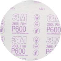 Disque abrasif de finition en pellicule Hookit 00971 260L, dia 6", Grain P600, Oxyde d'aluminium Rock Safety Industrial Ltd