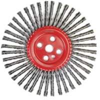Brosse &agrave; fils nou&eacute;s pour cordons de soudure, Dia. 12", Fils 0,035", Arbre 1", Acier Rock Safety Industrial Ltd