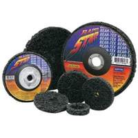 Disque &agrave; moyeu d&eacute;port&eacute; non tiss&eacute; pour d&eacute;capage rapide Bear-Tex, 4-1/2" dia., Grain Extra grossier, Carbure de silicium Rock Safety Industrial Ltd
