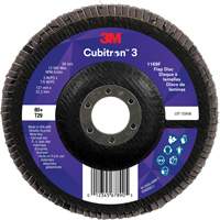Disque &agrave; lamelles conique 1169F Cubitron 3, 5" x 7/8", Type T29, Grain 80+, C&eacute;ramique Rock Safety Industrial Ltd