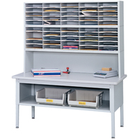 Mobilier E-Z Sort pour la salle du courrier- Tables de tri avec tablette-Dessus de table, 60" la x 28" p x 36" h, Stratifi&eacute; Rock Safety Industrial Ltd