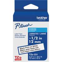 Tze Tape Cartridges, 12 mm x 26-1/4', Black on White Rock Safety Industrial Ltd