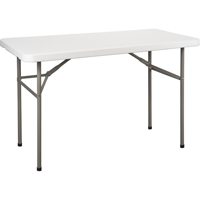 Table pliante, Rectangulaire, 48" l x 24" la, Poly&eacute;thyl&egrave;ne, Blanc Rock Safety Industrial Ltd