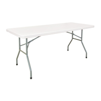 Folding Table, Rectangular, 72" L x 30" W, Polyethylene, White Rock Safety Industrial Ltd