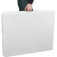 Fold-in-Half Table, Rectangular, 72" L x 30" W, Polyethylene, White Rock Safety Industrial Ltd