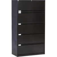 Classeur lat&eacute;ral, Acier, 5 tiroirs, 36" la x 18" p x 65-1/2" h, Noir Rock Safety Industrial Ltd