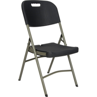 Chaise pliante, Poly&eacute;thyl&egrave;ne, Noir, Capacit&eacute; 350 lb Rock Safety Industrial Ltd