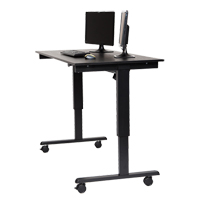 Bureau ajustable pour travail debout, , 45-1/4" h x 29-1/2" p, Noir Rock Safety Industrial Ltd