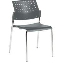 Chaises sans accoudoirs empilables, Plastique, Hauteur 33", Capacit&eacute; 300 lb, Gris Rock Safety Industrial Ltd