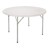 Folding Table, Round, 48" L x 48" W, Polyethylene, White Rock Safety Industrial Ltd