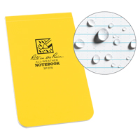 Livre m&eacute;mo &agrave; reliure sur le dessus, Couverture souple, Jaune, 100 Pages, 5-1/4" , 5"  Rock Safety Industrial Ltd