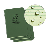 Petit carnet de notes, Couverture souple, Vert, 24 Pages, 3-1/4" , 4-5/8"  Rock Safety Industrial Ltd