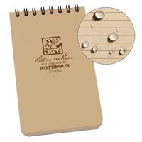 Pocket Top-Spiral Notebook, Soft Cover, Tan, 100 Pages, 3" W x 5" L Rock Safety Industrial Ltd