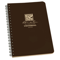 Side-Spiral Notebook, Soft Cover, Brown, 64 Pages, 4-5/8" W x 7" L Rock Safety Industrial Ltd