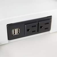 Bureau &eacute;lectrique assis/debout Soar avec bras d&eacute;cran double, Mod&egrave;le de bureau, 37-1/4" h x 27-3/4" la x 22" p, Blanc Rock Safety Industrial Ltd