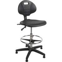 Heavy-Duty Ergonomic Stool, Stationary, Adjustable, 39” - 48”, Polyurethane Seat, Black Rock Safety Industrial Ltd