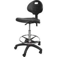 Tabouret robuste et ergonomique, Mobile, Ajustable, 39" - 48", Polyur&eacute;thane Si&egrave;ge, Noir Rock Safety Industrial Ltd