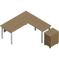 Newland "L" Shaped Desk with Pedestal Rock Safety Industrial Ltd