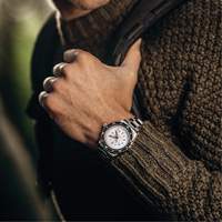 Grande montre automatique de plong&eacute;e &eacute;dition arctique GSAR avec bracelet en acier inoxydable, Num&eacute;rique, &agrave; piles, 41 mm, Argent Rock Safety Industrial Ltd