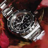 Grande montre automatique de plong&eacute;e avec feuille d'&eacute;rable gris et bracelet en acier inoxydable, Num&eacute;rique, &agrave; piles, 41 mm, Argent Rock Safety Industrial Ltd