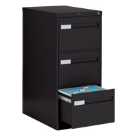 Vertical Filing Cabinet with Recessed Drawer Handles, 3 Drawers, 18.15" W x 26.56" D x 40" H, Black Rock Safety Industrial Ltd