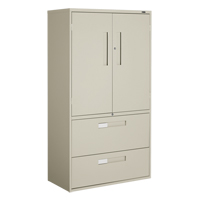 Multi-Stor Cabinet, Steel, 3 Shelves, 65-1/4" H x 36" W x 18" D, Beige Rock Safety Industrial Ltd