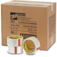 Scotch&reg; Box Sealing Tapes 371, Hot Melt Adhesive, 2 mils, 48 mm (1-22/25") x 100 m (328') Rock Safety Industrial Ltd