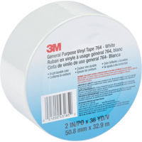 General Purpose Vinyl Tape 764, 48 mm (2") W x 32.9 m (108') L, White Rock Safety Industrial Ltd