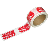 Pre-Printed Message Tapes, 1-7/8" W, White on Red Rock Safety Industrial Ltd