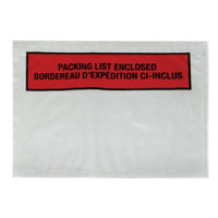 Pochette pour bordereau d'exp&eacute;dition, 7" lo x 5-1/2" la, Style Insertion par l'arri&egrave;re Rock Safety Industrial Ltd