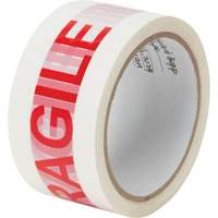 "Fragile" Box Sealing Tape, Hot Melt Adhesive, 2 mils, 48 mm (2") x 100 m (328') Rock Safety Industrial Ltd