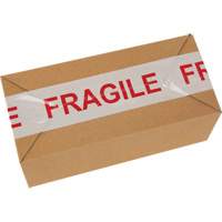"Fragile" Box Sealing Tape, Hot Melt Adhesive, 2 mils, 48 mm (2") x 100 m (328') Rock Safety Industrial Ltd