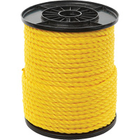 Corde torsad&eacute;e jaune &agrave; trois brins 3/8", Polypropyl&egrave;ne, 250' Rock Safety Industrial Ltd