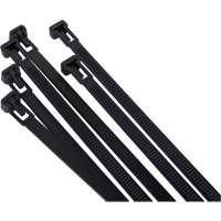 Attache-c&acirc;ble r&eacute;utilisable, Longueur 8", R&eacute;sistance &agrave; la traction 50 lb, Noir Rock Safety Industrial Ltd