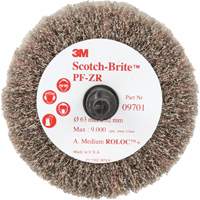 Brosse &agrave; lamelles pour labrasion et le polissage PF-ZR Roloc Scotch-Brite, Oxyde d'aluminium, Grain Moyen, 2-1/2" x 1-1/4" Rock Safety Industrial Ltd