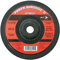 A24R POWER ABRASIVE Grinding Wheel, 7" x 1/4", 7/8" Arbor, Type T27 Rock Safety Industrial Ltd