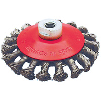 BK4520T Roue conique torsad&eacute;e &agrave; nuds, Dia. 4-1/2", Fils 0,02", Arbre 5/8"-11 Rock Safety Industrial Ltd