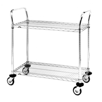 Standard-Duty Utility Cart With Wire Shelves, Chrome Plated, 24" x 39" x 36", 375 lbs. Capacity Rock Safety Industrial Ltd