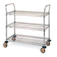 Standard-Duty Utility Cart With Wire Shelves, Chrome Plated, 24" x 39" x 36", 375 lbs. Capacity Rock Safety Industrial Ltd