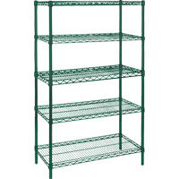 &eacute;tag&egrave;res robustes en treillis m&eacute;tallique au fini &eacute;poxy vert, 5 Tablettes, 36" la x 86" h x 24" p Rock Safety Industrial Ltd