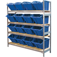 Wide Span Shelving with Jumbo Plastic Bins, Steel, Boltless, 800 lbs. Capacity, 66" W x 72" H x 18" D Rock Safety Industrial Ltd