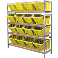 Wide Span Shelving with Jumbo Plastic Bins, Steel, Boltless, 800 lbs. Capacity, 66" W x 72" H x 18" D Rock Safety Industrial Ltd