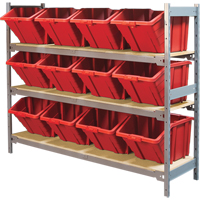 &eacute;tag&egrave;res larges avec bacs g&eacute;ants en plastique, Acier, Sans boulons, Capacit&eacute; 800 lb, 66" la x 60" h x 18" p Rock Safety Industrial Ltd