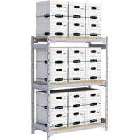 Wide Span Record Storage Shelving, Steel, 3 Shelves, 42" W x 18" D x 60" H Rock Safety Industrial Ltd
