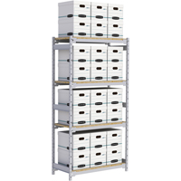 Wide Span Record Storage Shelving, Steel, 4 Shelves, 42" W x 18" D x 84" H Rock Safety Industrial Ltd