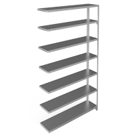 Shelving Unit, Galvanized Steel, Slotted Angle, 300 lbs. Capacity, 48" W x 84" H x 12" D Rock Safety Industrial Ltd