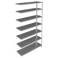 Shelving Unit, Galvanized Steel, Slotted Angle, 300 lbs. Capacity, 48" W x 84" H x 15" D Rock Safety Industrial Ltd