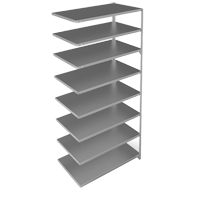 Shelving Unit, Galvanized Steel, Slotted Angle, 275 lbs. Capacity, 48" W x 96" H x 24" D Rock Safety Industrial Ltd