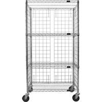 Enclosed Wire Shelf Cart, Chrome Plated, 36" x 69" x 24", 800 lbs. Capacity Rock Safety Industrial Ltd