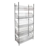 Wire Basket Shelving Unit, 5 Tiers, 48" W x 74" H x 24" D Rock Safety Industrial Ltd
